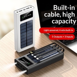 Nuevo Modelo de Batería de Iones de Litio con Cable Integrado, Banco de Energía Portátil de 20000 mAh, Salida de 10 W, QC 2.0, Energía Solar - Product Image 1