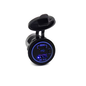 Chargeur Usb c 65w Usb Pd 12v <span class=keywords><strong>Voiture</strong></span> 65w Port USB Avec Interrupteur pour <span class=keywords><strong>Voiture</strong></span> Bateau Marine Bus Camion Golf Cart RV Moto - Product Image 2