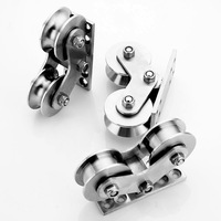 Poulie à double roue en acier inoxydable 304, robuste, pour rail de levage, rouleau de guidage de porte électrique