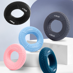 Renforçateur de force de préhension en silicone à 2 niveaux, 20-80 lb, anneau de préhension, entraîneur de doigts, entraîneur des muscles de la main et du poignet, soulagement du stress - Product Image 1