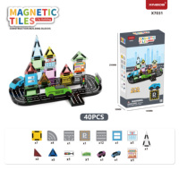 Mini Bloques de Construcción Magnéticos 3D, Juguetes de Bloques de Construcción Magnéticos de Plástico para Niños, Juego de Juguetes de Vehículos de Tráfico