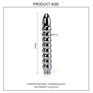 9 Ball <span class=keywords><strong>Anal</strong></span> Vagina Cleaner Liga De Alumínio Chuveiro Enema Bicos Dildo Oco com Grânulos De Alumínio Metal Butt Plug Brinquedos Sexuais - Product Image 2