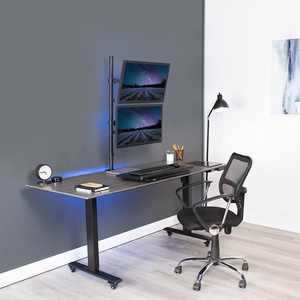 Extra Tall Vertically Stacked Dual Monitor Desk <strong>Mount</strong> <strong>Stand</strong> Fully Adjustable Extended Arms Monitor Bracket - Product Image 4