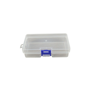 Transparent Plastic <b>Storage</b> <b>Box</b> Rectangle 12.8x6.9x3.5cm With Blue Lock For Stationery Tools And Accessories Organizing - Product Image 5