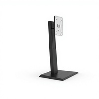 Support d'écran VESA réglable en hauteur en alliage d'aluminium noir et ABS Ruigugan, inclinaison de 45°, capacité de charge de 7 kg pour les espaces de travail commerciaux