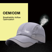 Casquette Oxford à 5 panneaux en gros, personnalisable OEM, en polyester/coton imperméable, perforée au laser, pour le sport en extérieur, en popeline, avec impression