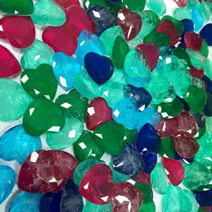 YZ bijoux personnaliser HQ arc-en-ciel synthétique fusion à facettes émeraude coupe coeur parabai Tourmaline cristal fusion pierre bijoux - Product Image 5