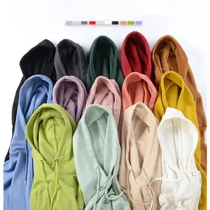 Fabricants Sweats à capuche surdimensionnés en coton uni unisexe avec logo personnalisé Sweats à capuche pour hommes