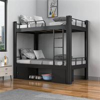 Lit superposé en acier durable et économique, design simple, cadre de lit en métal pour dortoirs de travailleurs, auberges d'étudiants, vente en gros