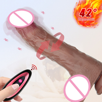 Großhandel Europäischer Neuer Elektrischer Großer Dildo Vibrierender Heizender Teleskopischer Weiblicher Penis Weiblicher Sex-Dildo Vibrator