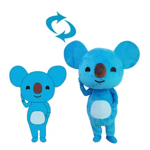 Costumi di mascotte di peluche a forma di animale Koala di colore blu costumi di animali Cosplay per adulti del fumetto