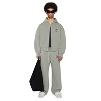 Sweat à capuche zippé épais sur mesure de haute qualité, style streetwear, coupe ample, en molleton français 500 g/m², 100 % coton, poids lourd, pour homme