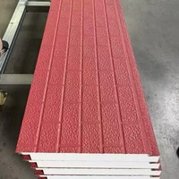 Mur sandwich extérieur en acier galvanisé isolé EPS 50mm/75mm/100mm, résistant au feu et à l'eau, pour bureau portable et entrepôt frigorifique