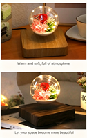 Lámpara Decorativa de Mesa con Flores, Romántica, para el Día de la Madre, Rosa Eterna, Lámpara LED Magnética Levitante, Flor Preservada Pequeña