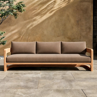 Canapé d'extérieur moderne de luxe en teck massif imperméable, ensemble de meubles de jardin et de patio