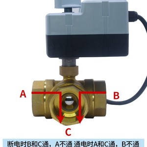 Válvula de Agua Eléctrica de Alto Torque de 15 Nm para Sistemas HVAC, Manual/Automática, de una Pieza, Rosca Interna en T, Tres Cables, Dos Controles - Product Image 4