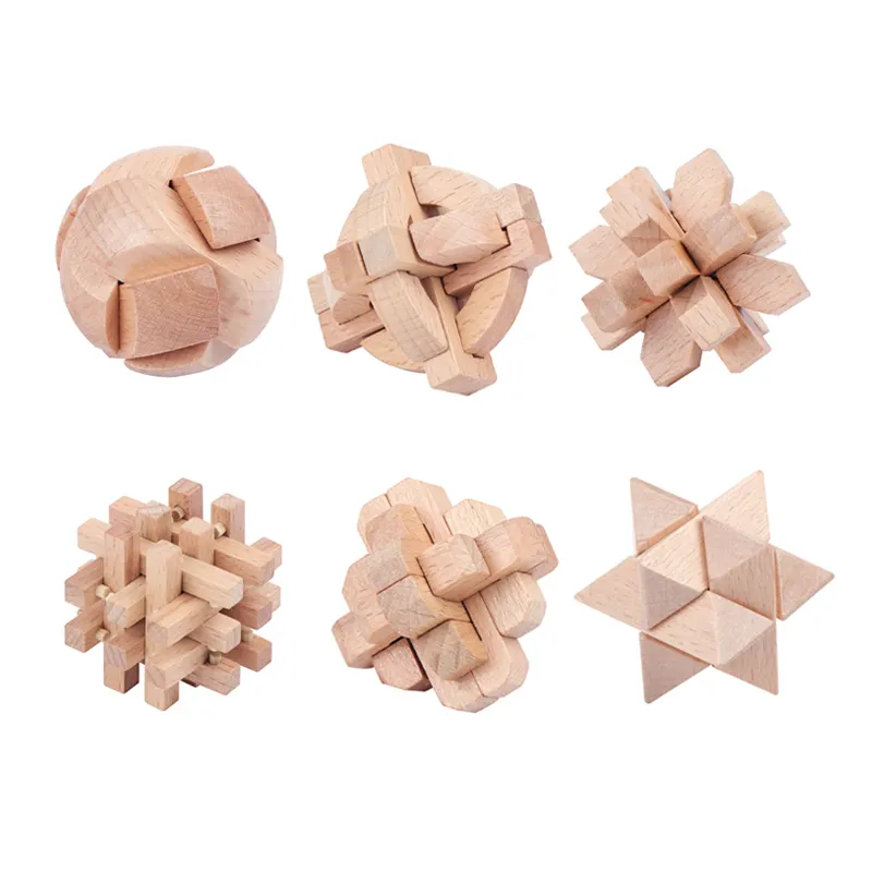 पहेली बॉक्स मस्तिष्क चिढ़ाने गुप्त लकड़ी विधानसभा बुद्धि घन मस्तिष्क 3D लकड़ी के शैक्षिक Luban Kongming ताला खिलौना