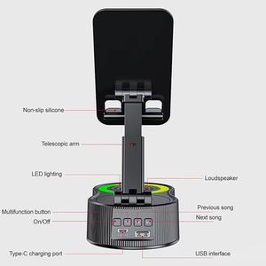 Support de téléphone audio sans fil pliable <span class=keywords><strong>4</strong></span> en <span class=keywords><strong>1</strong></span> avec lumière RGB, son HD 5W, haut-parleur antidérapant et support de charge compatible avec l'ordinateur - Product Image 5