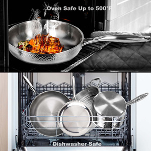 Nuevo diseño, 14 piezas, patrón de martillo moderno, triple acero inoxidable, ecológico, duradero, saludable, ollas y <span class=keywords><strong>sartenes</strong></span> para cocinar - Product Image 5