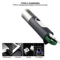 Mini Portable Zoomable LED Torche Lumière Nouveau Type-C Rechargeable Cob Porte-clés Lampe De Poche Durable En Plastique D'urgence Côté Lumière