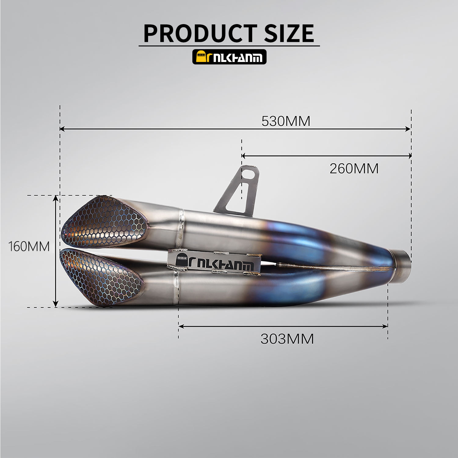 NlkHanm Titanium Honeycomb Forged Motorcycle Exhaust Kit slip on