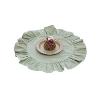 Set de table rond en tissu à volants, napperons isolants thermiques pour la maison, décorations de table à manger