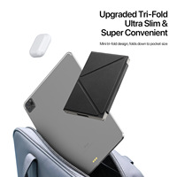 Keyboard Mouse Nirkabel Multi Perangkat Baru Dual-Mode BT + 2.4G Combo Touchpad Lipat Tipis Hitam Switch PC Tablet Laptop