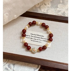<span class=keywords><strong>Pulsera</strong></span> de Perlas de Ágata Roja Natural y Turquesa, Estilo <span class=keywords><strong>Swarovski</strong></span>, <span class=keywords><strong>Pulsera</strong></span> de Perlas, Joyería de Mano Apilable a la Moda - Product Image 4