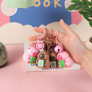 Llavero Creativo de Dibujos Animados Kapibal con Grabación de Voz, Forma 3D, Material ABS, Colgante Portátil para Mochila, Regalo - Product Image 4