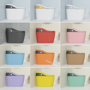 Kloset Pintar Keramik Tanpa Kabel Warna Pink, Dudukan Berpemanas, Fungsi Pengeringan Udara, Drainase S-trap, Pemasangan Lantai, Timur Tengah & Asia Tenggara - Product Image 2