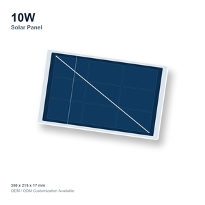 Factory Wholesale 10W 12V Small Mono Silicon Solar Panel 12V / <b>5V</b> USB Option PV Module OEM Custom 13-20% Efficiency Outdoor - Product Image 1