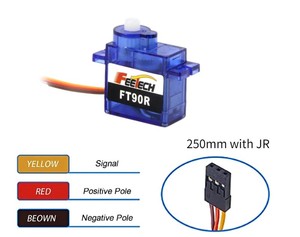 FT90R 9G PWM دورانية مستمرة أجهزة بلاستيكية مؤازرة للموصل المؤازرة/المبتدئين الروبوتات والأتمتة - Product Image 5
