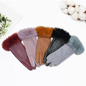 Gants d'hiver vintage pour femmes, en PU, avec revers en fourrure, pour temps froid, usage quotidien, décontracté, voyage, compatibles écran tactile, thermiques - Product Image 2