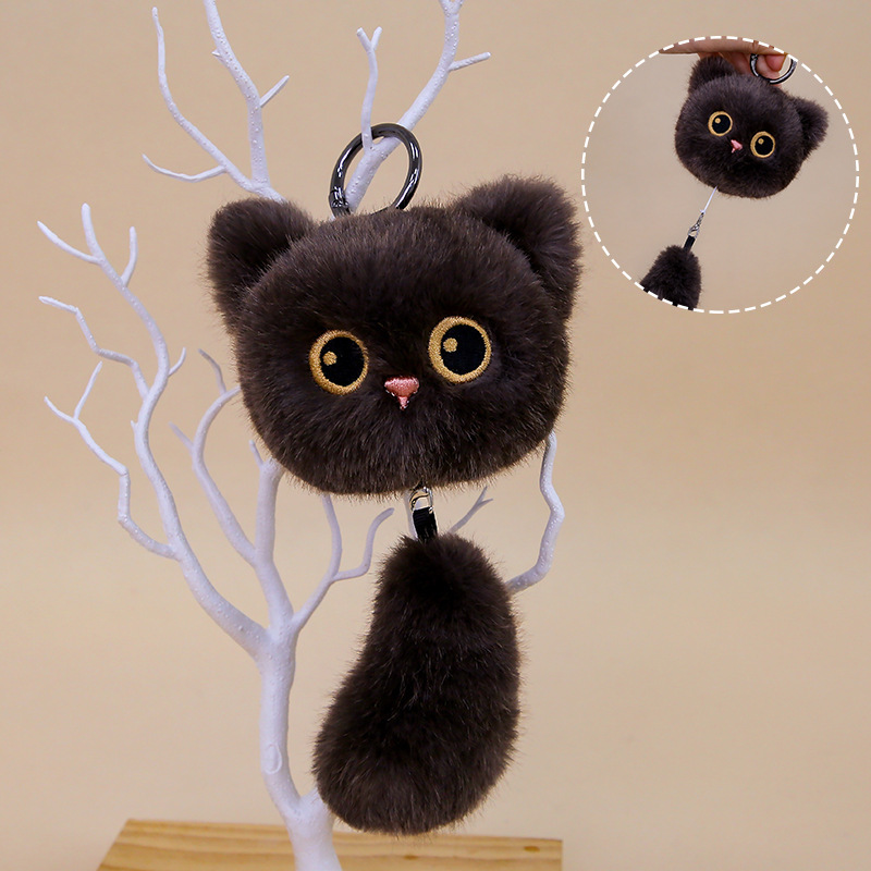 Love tail pendant-little gray cat