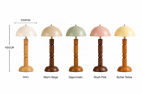 Lampe de table élégante en bois avec abat-jour en forme de dôme, éclairage de chevet moderne et minimaliste