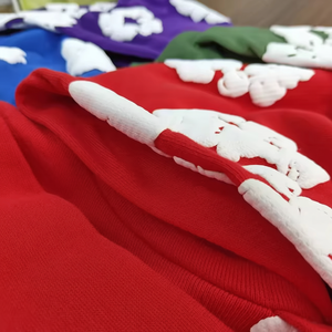 Sudaderas con Capucha para Hombre de Alta Calidad, 100% Algodón, 450 g, Ropa Deportiva Urbana, Estilo Denim, Impresión Puff, Sudadera con Capucha Gruesa - Product Image 1