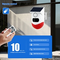 Système d'alarme sonore et lumineux à détecteur de mouvement solaire extérieur étanche IP65 120 dB avec détection infrarouge humaine Sirène ABS