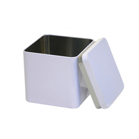 Boîte en métal de haute qualité pour l'emballage du thé, forme carrée, boîte à café en métal, boîte en fer blanc carrée réutilisable pour le thé