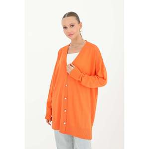 Cardigan en tricot minimaliste pour femme, manches longues, noir, style long, à porter toute l'année - Product Image 6