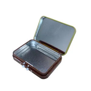 Hot Sale Child Safety Lock Rectangular Metal Tin Box With Hinge Lid For Draft Or Gift Packaging