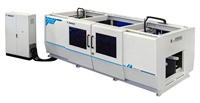 Scie à panneaux CNC automatique robuste à quatre côtés, moteur haute performance 30 kW pour la fabrication de portes et de meubles en bois, contrôlée par PLC