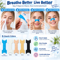 Bandes nasales pour le ronflement et la congestion, bande nasale en tissu doux pour une meilleure circulation d'air pendant le sommeil, vente en gros