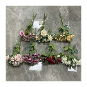 Bouquet de roses artificielles Queyiyi Flowers, 15 têtes, 30cm-100cm, fait main, décoratif pour mariage, intérieur, salon - Product Image 5