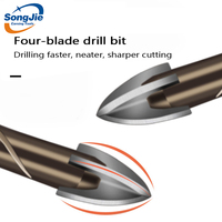 Foret à carreaux hexagonaux croisés pour verre ciment métal céramique bois plastique scie cloche Triangle alliage-tailles 3mm 4mm 5mm 6mm 8mm 10mm