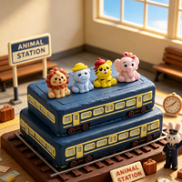 Vente en gros d'usine, accessoires de gâteau sur le thème des animaux halal personnalisés, décoration de pâtisserie, guimauves, bonbons mous pour anniversaire
