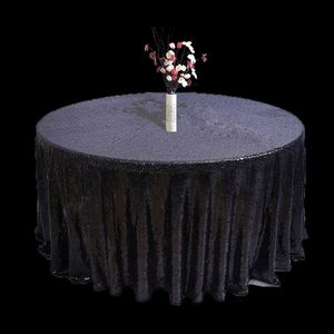 <b>Birthday</b> Elegant Sequin Cloth Round Party Wedding Banquet Polyester White <b>Table</b> Cover Tablecloth for Event - Product Image 4