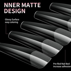 <span class=keywords><strong>Uñas</strong></span> Postizas <span class=keywords><strong>de</strong></span> Gel Suave, Estilo Francés, Extra Largas, Talla 2XL, Material ABS, Semi Mate, Transparentes, Cobertura Completa, Forma <span class=keywords><strong>de</strong></span> Estilete, Cuadradas, Ovaladas - Product Image 4