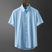 Chemise habillée homme d'été de haute qualité, blanche, à manches trois-quarts, coupe ajustée, décontractée, en satin de soie/coton, infroissable et écologique