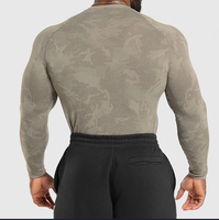 T-shirt de compression à manches longues pour homme, imprimé animalier sportif, haute qualité, séchage rapide, 200 grammes, en soie de lait, pour la gym, l'entraînement et la course à pied
