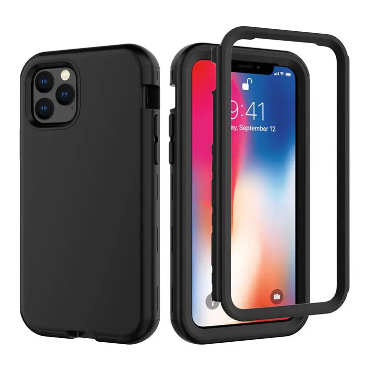 Rugged Phone Case For IPhone 11 11 Pro Max Case 3 In 1 Defender Anti-Shock Hybrid Hard Silicone Cover